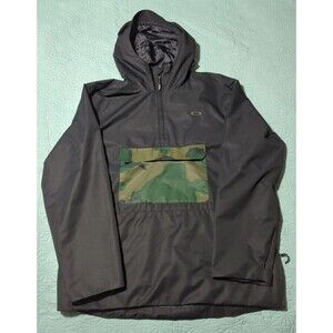 Oakley Divisional RC Anorak Shell Pullover Jacket Blk/Camo 2XL FN Dry Barrier
